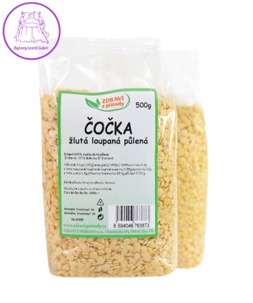 Čočka žlutá půlená 500g ZP 167