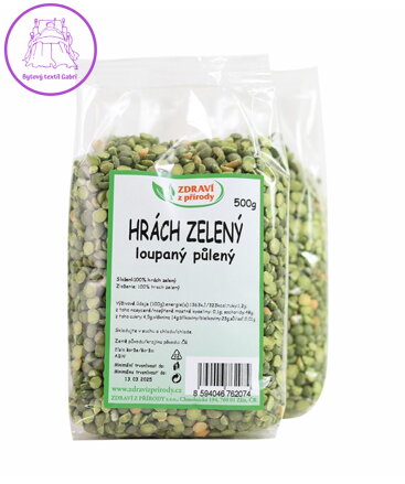 Hrách zelený půlený 500g ZP 148