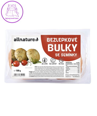 Bezlepkové bulky se semínky 100g Allnature 4889