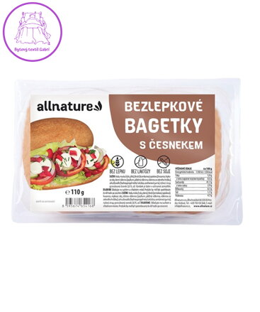 Bezlepkové bagety s česnekem 110g Allnature 4890