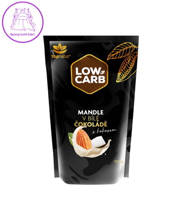 LOW CARB mandle v bílé čokoládě s kokosem 125g Topnatur NOVINKA 5095