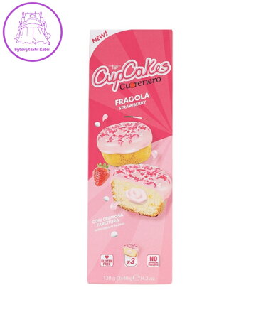 Cupcake jahoda 120g 3ks Cuorenero bez lepku 5578