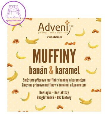 Směs na MUFFINY banán 280g Adveni bez lepku NOVINKA květen 5906