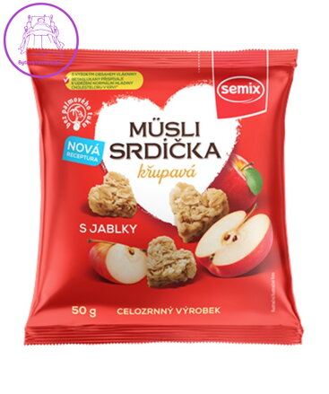 Musli srdíčka s jablky 50g Semix 5933