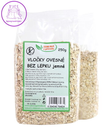 Vločky ovesné BEZ LEPKU jemné 250g ZP 5961