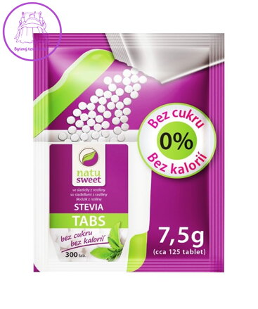 Stevia 125 tablet - náhradní náplň 7,5g Natusweet 243