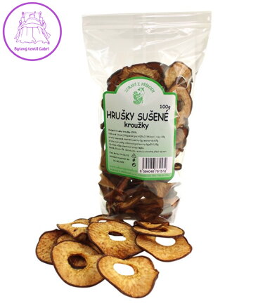 Hrušky sušené kroužky 100g ZP bez cukru, nesířené 1657