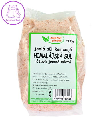 Sůl himalájská růžová jemná 500g ZP 2956