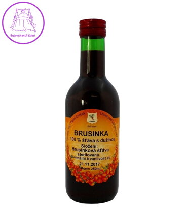 Šťáva brusinková 100% 250ml Cvrček 3166