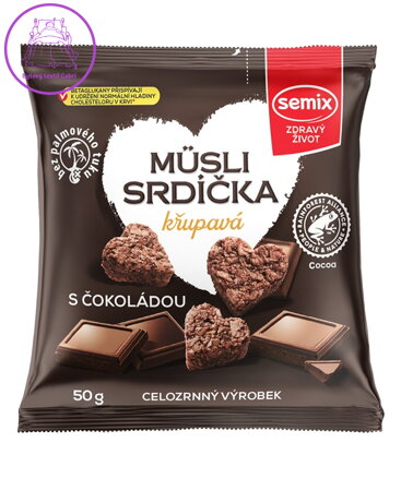 Musli srdíčka křup. čokoláda-sáček 50g Semix 61