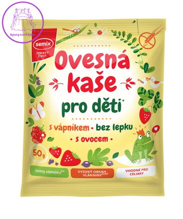 Kaše ovesná pro děti s vápníkem, ovocem BZL 50g Semix 2508