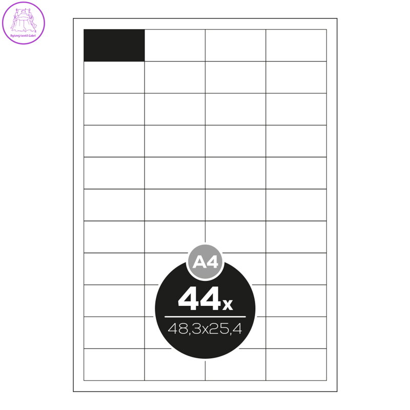 Etikety Top Stick A4/100 ks, 48,3x25,4 mm - 44 etikiet, biele