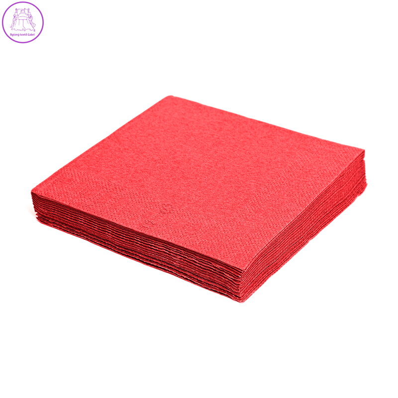 Ubrousky 2-vrstvé 33 x 33 cm červené 250 ks