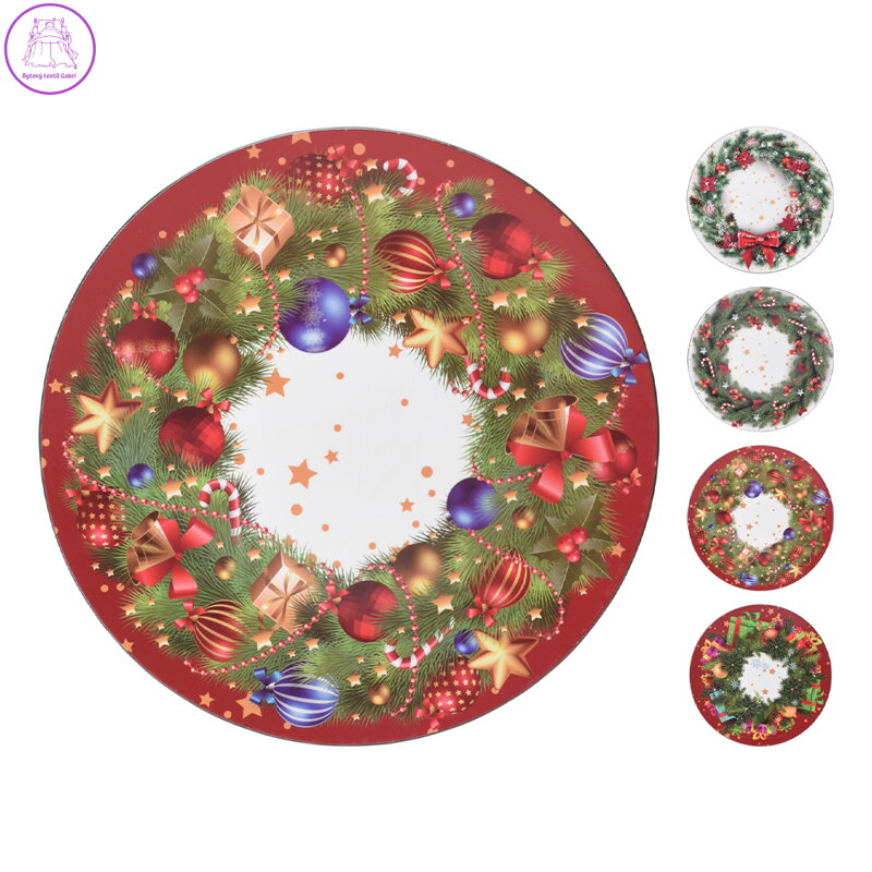 Podložka papírová (věnec) s potiskem, průměr 33 cm, 4 designy Podložka papírová (věnec) s potiskem, průměr 33 cm, 4 designy