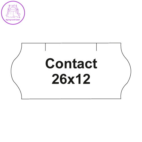Etikety cen. CONTACT/SATO 26x12 oblé - 1500 etikiet/kotúčik, biele