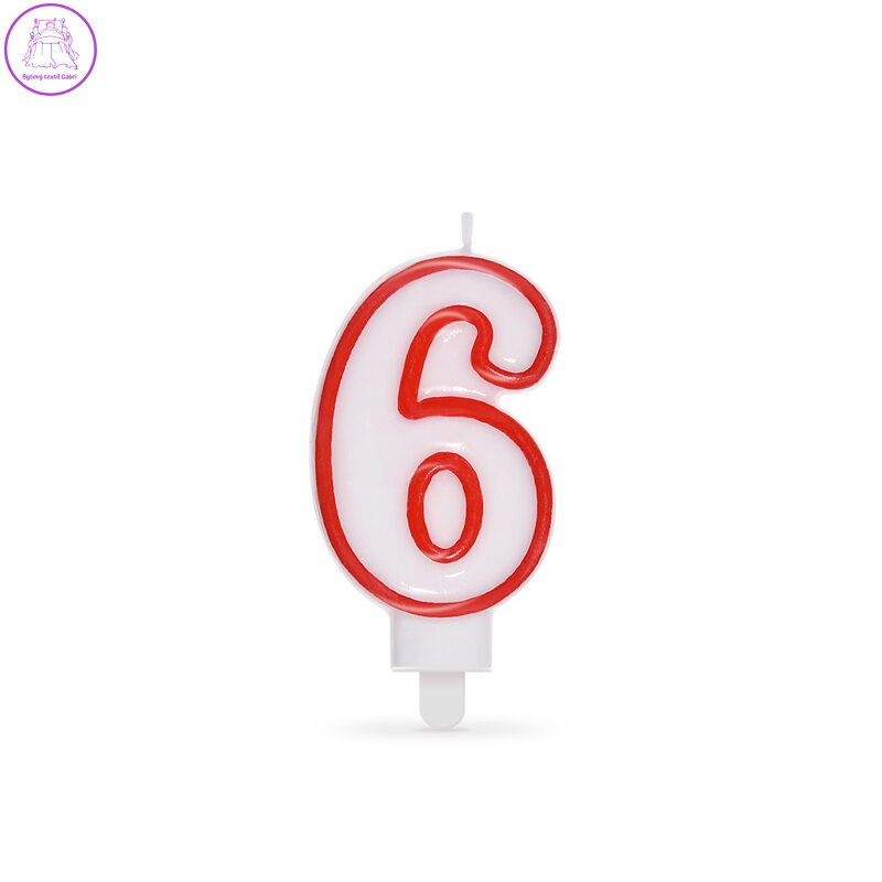 Svíčka číslovat "6" 75 mm