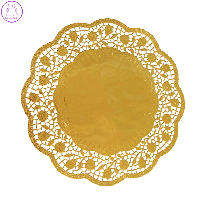 Krajky dekor. kulaté 36 cm zlaté (4 ks v bal.)