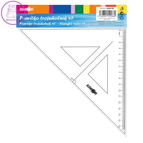 Pravítko trojúhelník s ryskou 16cm