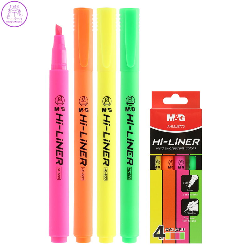 Zvýrazňovač M&G Hi-Liner Fluo - sada 4 barvy