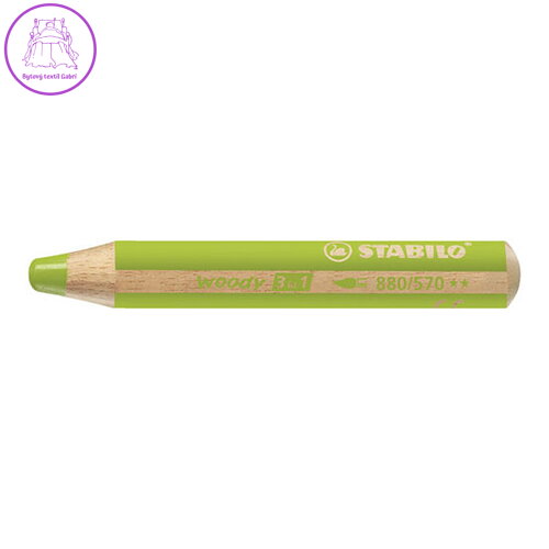 Pastelka STABILO woody 3 v 1 - barvička, vodovka, voskovka - světle zelená Pastelka STABILO woody 3 v 1 - barvička, vodovka, voskovka - světle zelená