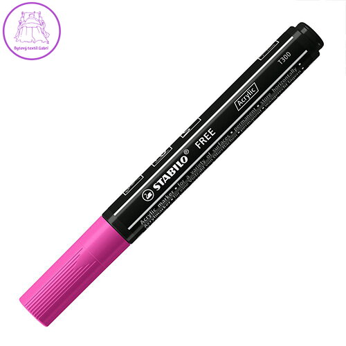 Akrylový popisovač STABILO FREE Acrylic T300 Kulatý hrot 2-3 mm - šeříkový