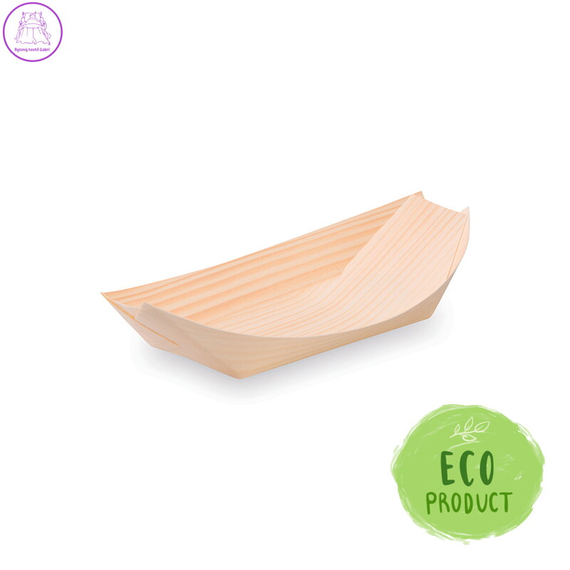 Fingerfood miska dřevěná, lodička 16,5 x 8,5 cm (100 ks v bal.)