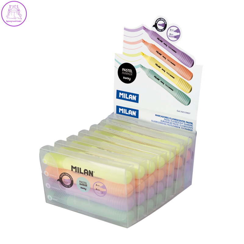 Zvýrazňovač MILAN Sway Pastel Sugar  - sada 4 ks