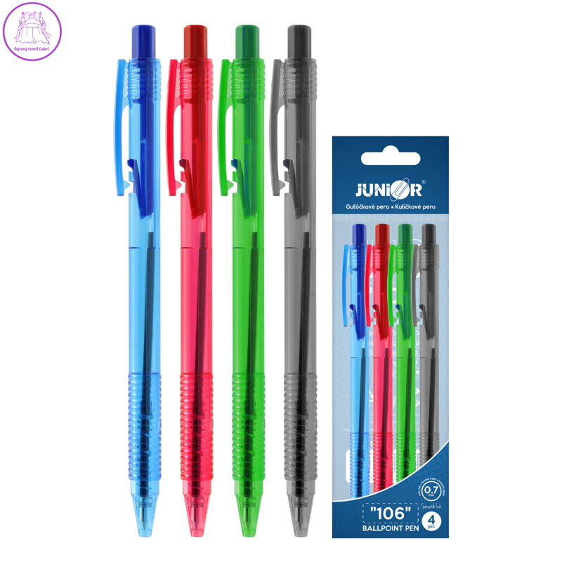 Pero kuličkové 106, 0.7 mm  - sada 4 ks