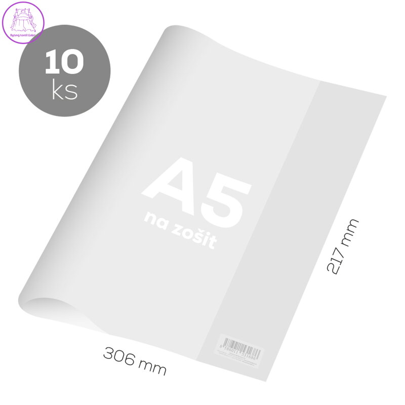 Obal na sešit A5 PVC 306x217 mm, hrubý/transparentní, 10 ks Obal na sešit A5 PVC 306x217 mm, hrubý/transparentní, 10 ks