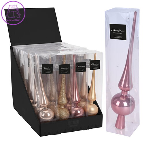 Vánoční špic - plastový, různé barvy 28 cm, mix / 1ks Vánoční špic - plastový, různé barvy 28 cm, mix / 1ks
