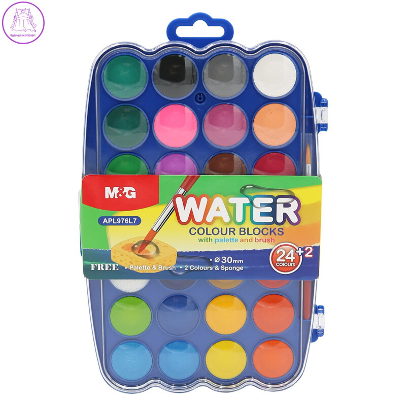 Barvy vodové 26 barev (30 mm) + paletka a štětec