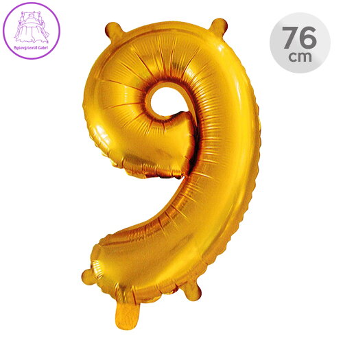 Balón narozeninový 76 cm - číslo 9, zlatý Balón narozeninový 76 cm - číslo 9, zlatý