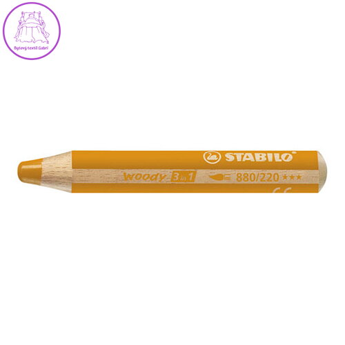 Pastelka STABILO woody 3 v 1 - barvička, vodovka, voskovka - oranžovo žlutá Pastelka STABILO woody 3 v 1 - barvička, vodovka, voskovka - oranžovo žlutá