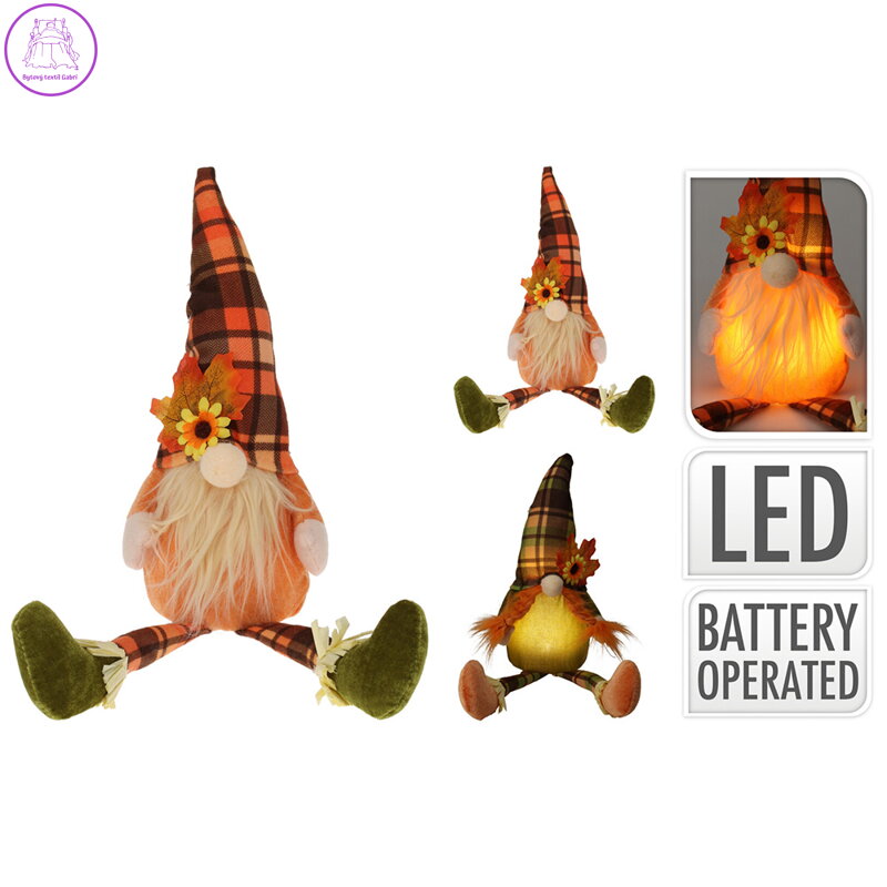 Vánoční skřítek 53 cm s LED světlem (2 varianty) Vánoční skřítek 53 cm s LED světlem (2 varianty)
