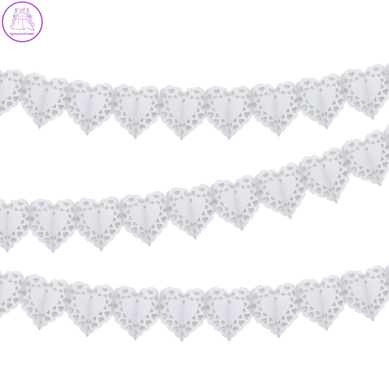 Věnec Bílá srdce, papír, 3 m