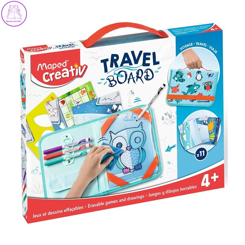 Cestovný/Výtvarný kufrík MAPED Creativ Travel Board Hry a kreslenie so zvieratkami