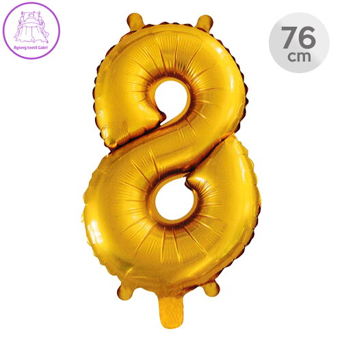 Balón narozeninový 76 cm - číslo 8, zlatý