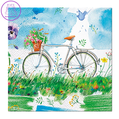 Obrúsky PAW L 33x33cm Watercolour Bicycle Obrúsky PAW L 33x33cm Watercolour Bicycle