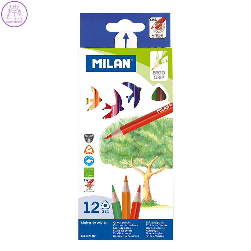 Pastelky MILAN trojhranné 12 ks