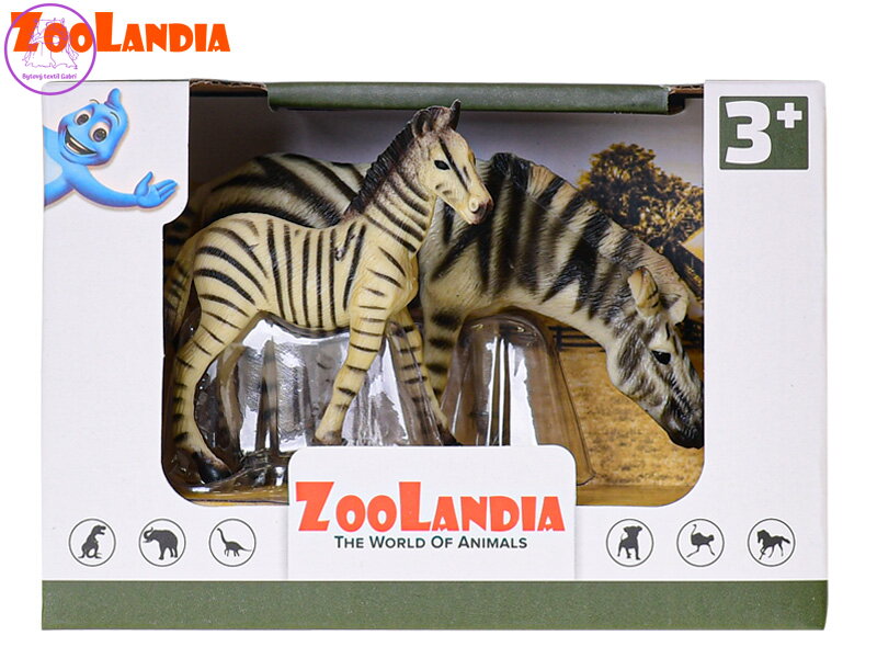 Zoolandia zebra s mládětem 5-12cm v krabičce Zoolandia zebra s mládětem 5-12cm v krabičce