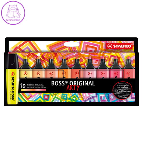 Zvýrazňovač - STABILO BOSS ORIGINAL - ARTY - 10 ks balení - s 10 různými barvami Zvýrazňovač - STABILO BOSS ORIGINAL - ARTY - 10 ks balení - s 10 různými barvami