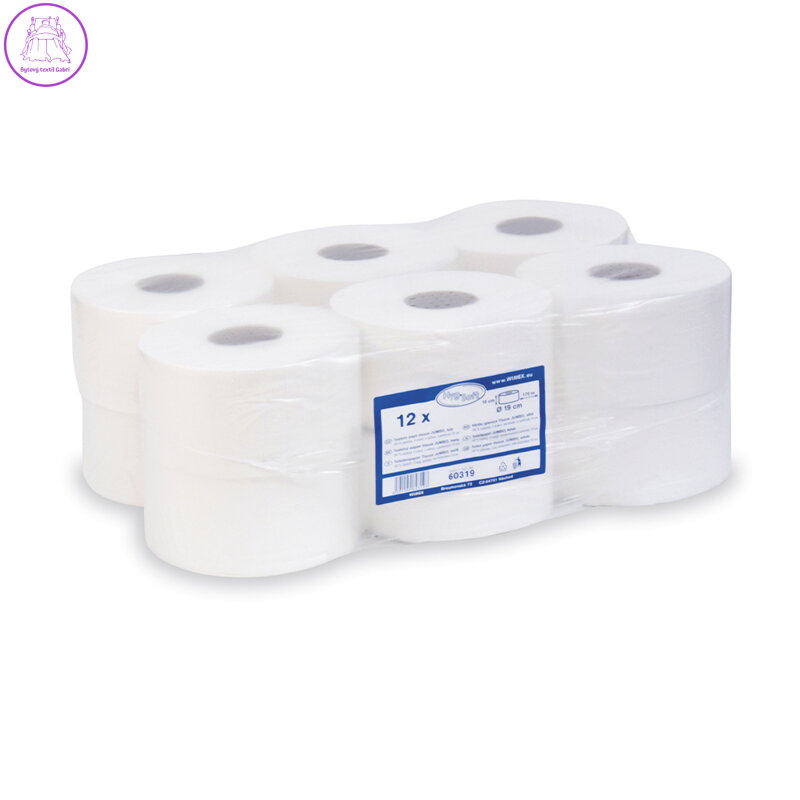 Toaletní papír tissue JUMBO 2-vrstvý, pr 19 cm (12 ks)