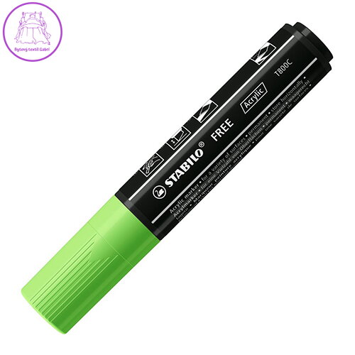 Akrylový popisovač STABILO FREE Acrylic T800C Klínový hrot 4-10 mm - zelený