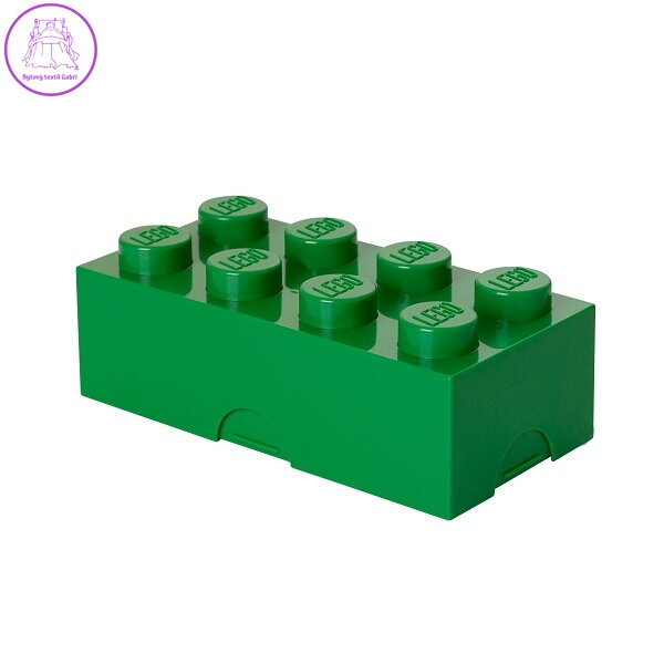 LEGO box na svačinu 100 x 200 x 75 mm - tmavě zelená