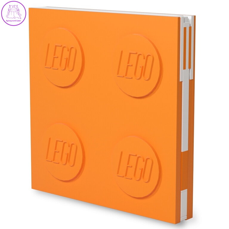 LEGO Zápisník s gelovým perem jako klipem - oranžový