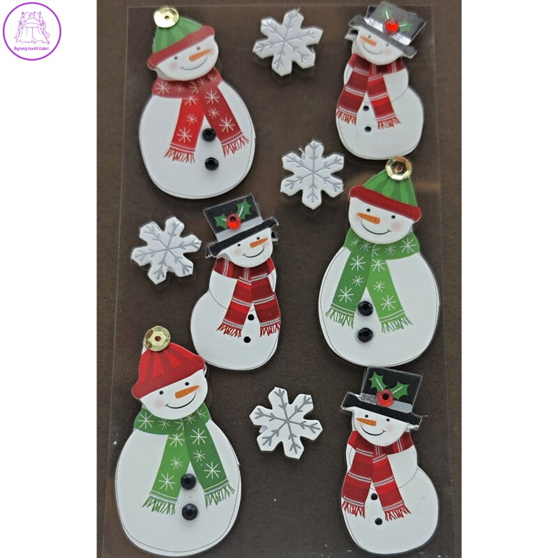 Vánoční etikety Mix - Sněhuláci