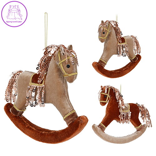 Dekorácia závesná - Hojdací kôň, 16 cm, mix/1 ks, hnedý Dekorácia závesná - Hojdací kôň, 16 cm, mix/1 ks, hnedý