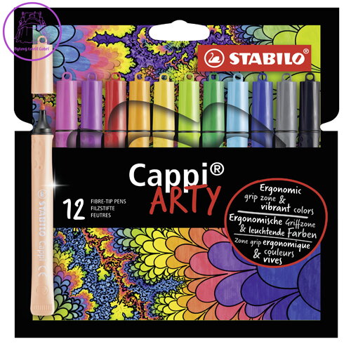 Vláknový fix s krúžkom na vrchnáčik - STABILO Cappi -ARTY- 12 ks balenie Vláknový fix s krúžkom na vrchnáčik - STABILO Cappi -ARTY- 12 ks balenie