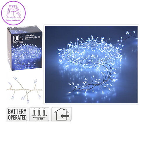 Svítící řetěz 100 LED - studená bílá, 150 cm Svítící řetěz 100 LED - studená bílá, 150 cm
