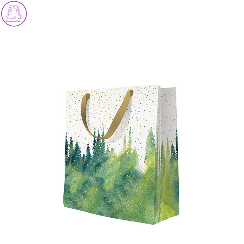 Dárková taška Golden Forest, medium - 20x25x10 cm